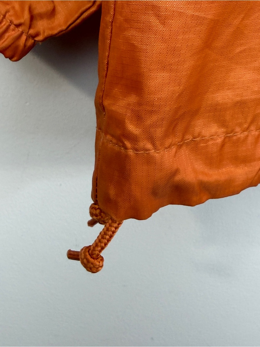 Vintage 90s Y2K burnt orange packable fanny pack boxy anorak windbreaker M - Picture 13 of 17